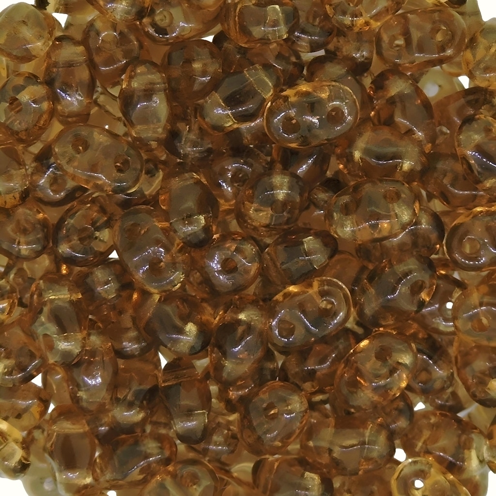 MiniDuo Two-hole Beads 4x2mm Smoked Topaz 8GM