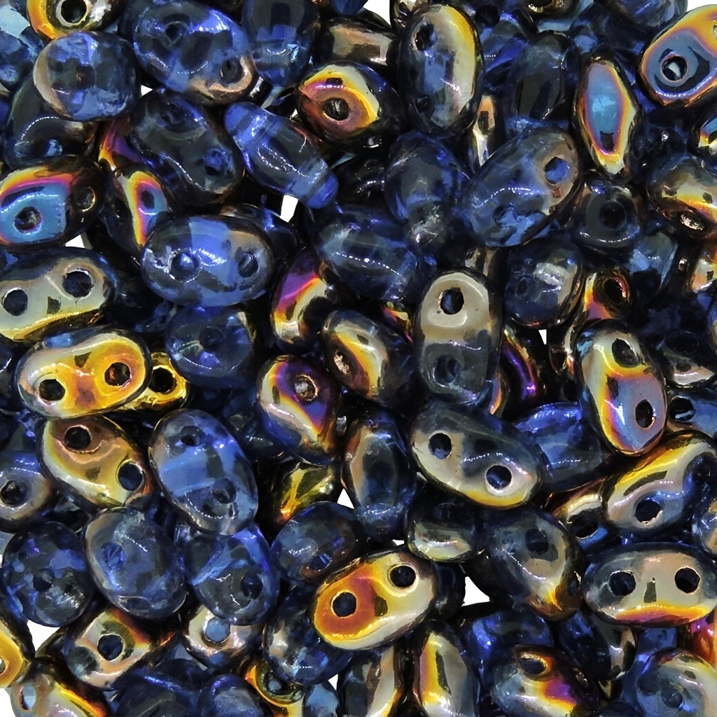 MiniDuo Two-hole Beads 4x2mm Sapphire Sliperit 8GM