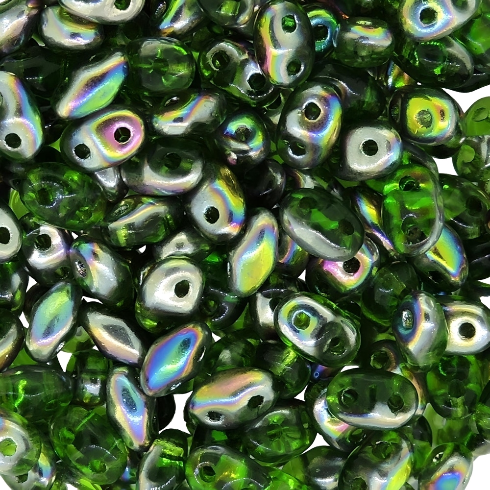 MiniDuo Two-hole Beads 4x2mm Chrysolite Vitrail 8GM