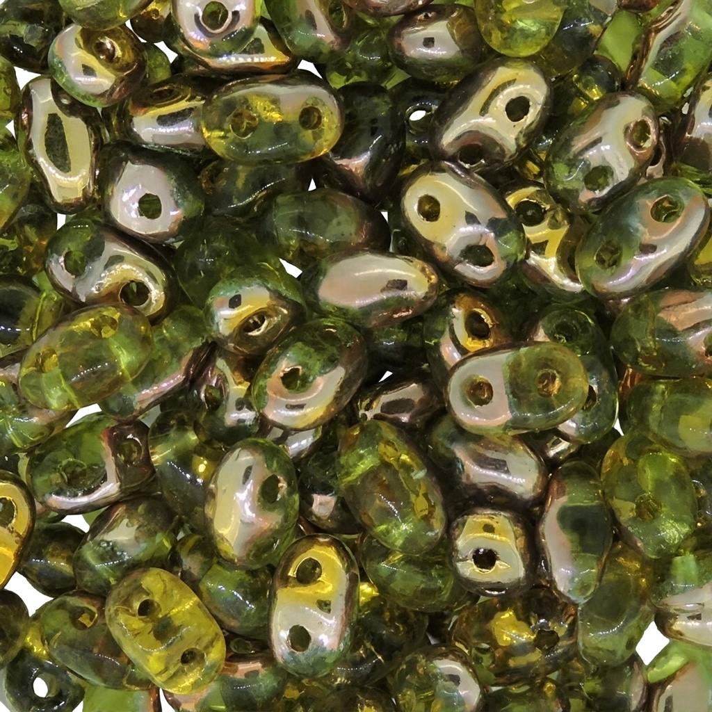 MiniDuo Two-hole Beads 4x2mm Olivine Capri Gold 8GM