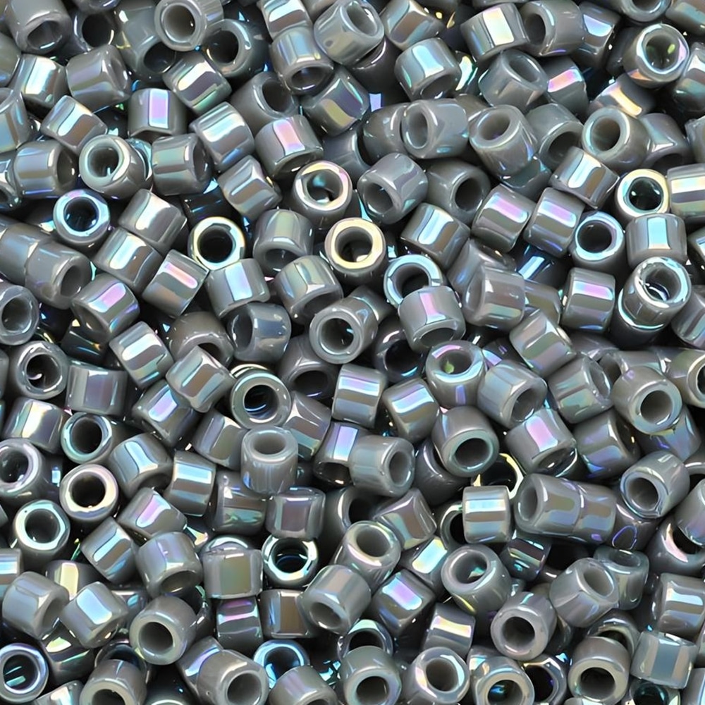 DB0168 Miyuki Delica Seed Beads Size 11/0 Opaque Gray AB 7.2GM