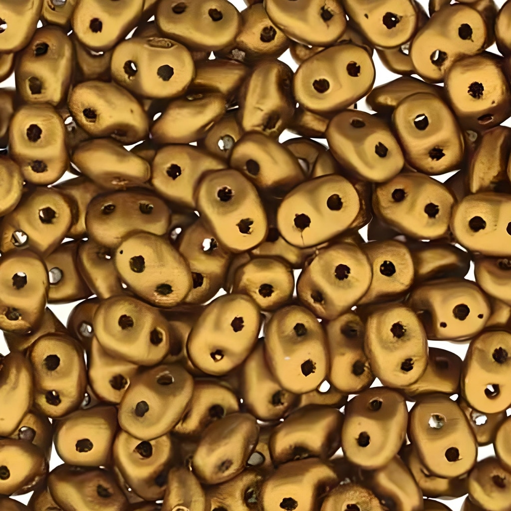 SuperDuo Beads Two-hole 5×2.5mm Crystal Bronze Gold 22.5GM