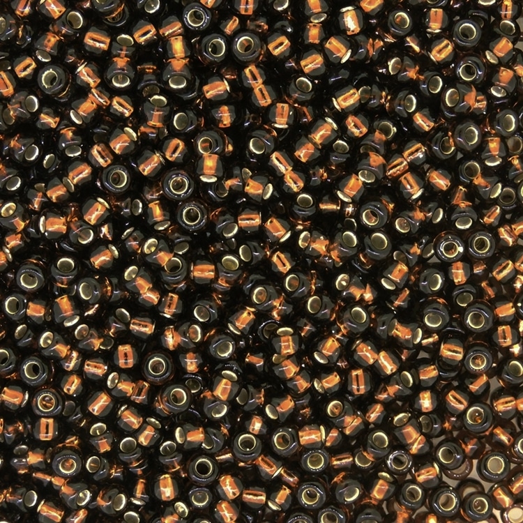 Miyuki Round Seed Beads Size 15/0 Silver Lined Root Beer