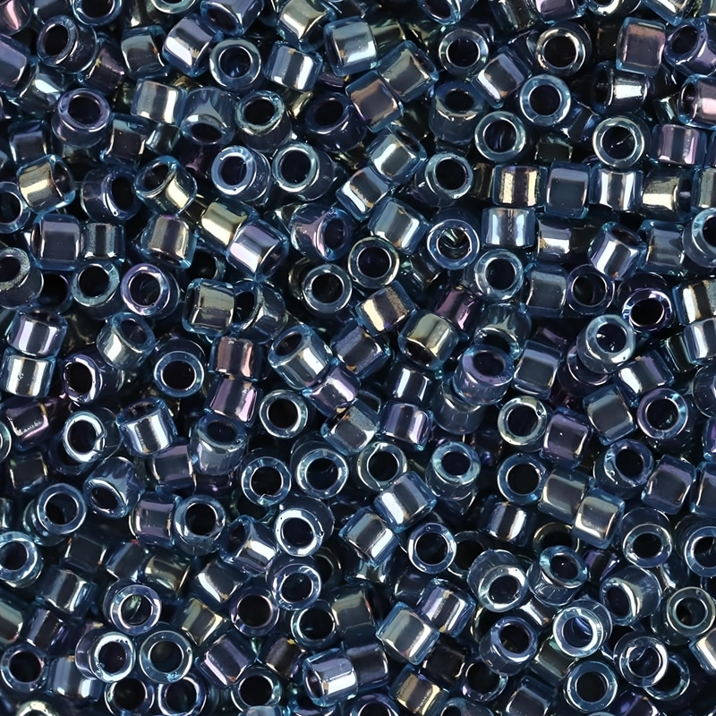 DB0286 Miyuki Delica Seed Beads 11/0 Lined Aqua/Gray 7.2GM