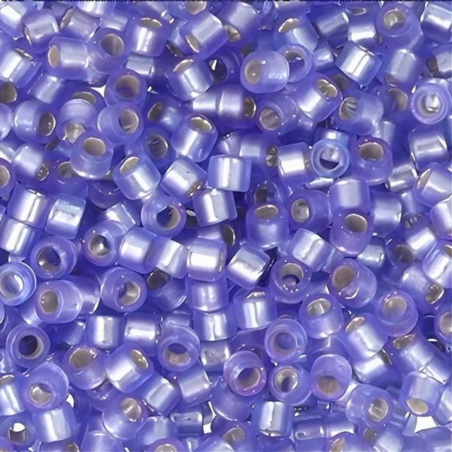 DB0694 Miyuki Delica Seed Beads 11/0 Semi Matte Silver Lined Purple 7.2GM