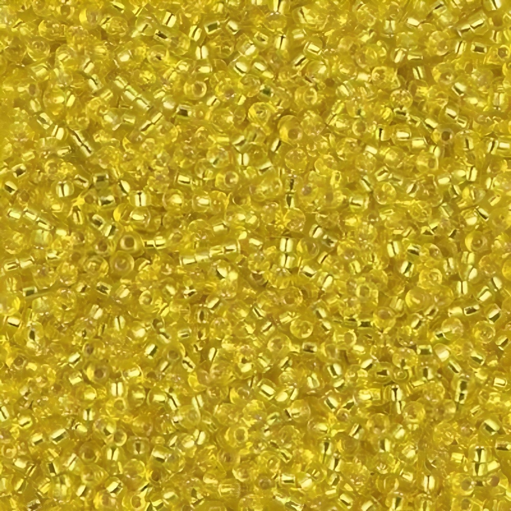 Miyuki Round Seed Beads Size 15/0 Silver Lined Yellow