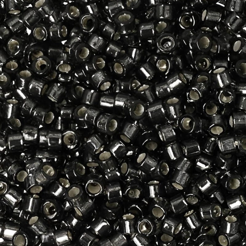 DB0613 Miyuki Delica Seed Beads 11/0 Silver Lined Dark Gray 7.2GM