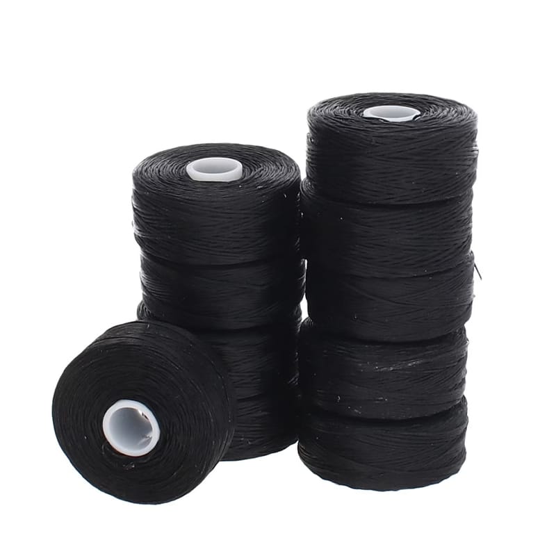 Nyline Beading Thread Black Size D 0.30mm 64YD