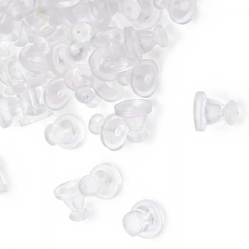 Earring Backs – Clear Plastic Soft Earring Backs 5mm 144pcs