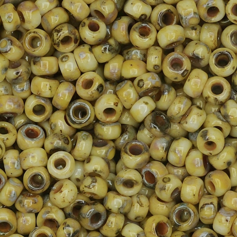 Miyuki Seed Beads Size 11/0 50GM Bulk Opaque Picasso Canary