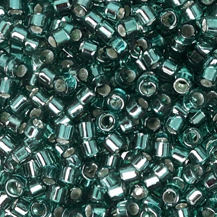 DB0607 Miyuki Delica Seed Beads Size 11/0 Silver Lined Teal 7.2GM