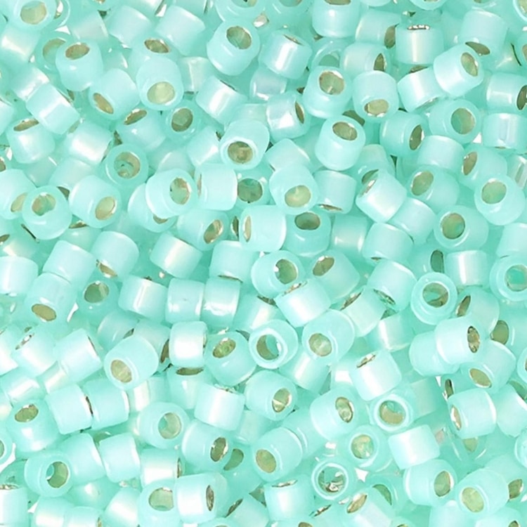 DB0626 Miyuki Delica Seed Beads 11/0 Silver Lined Lt Mint Alabaster