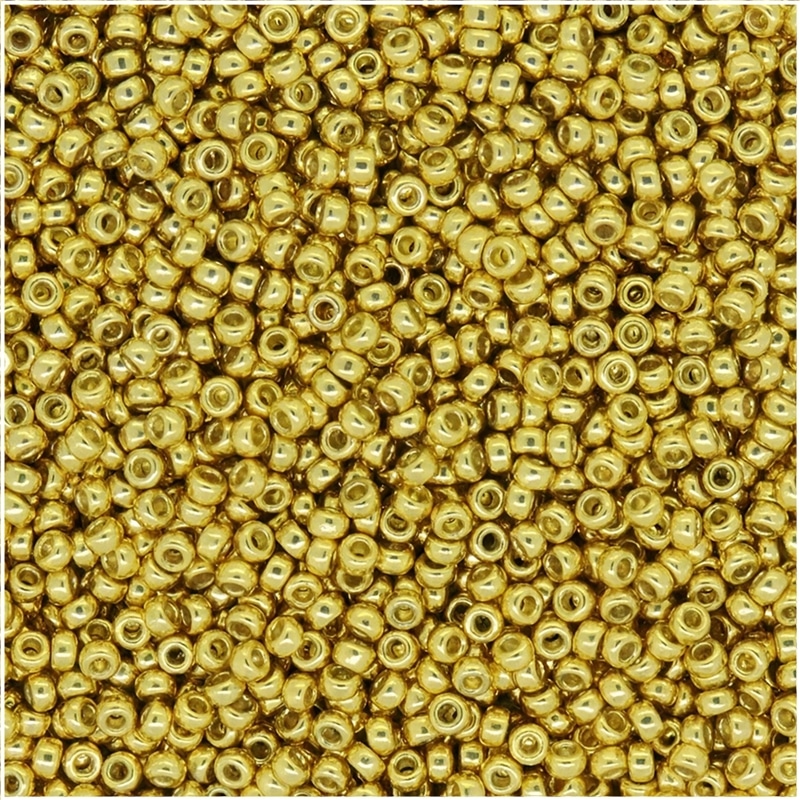 Miyuki Seed Beads Size 15/0 Duracoat Galvanized Gold Bulk 50GM