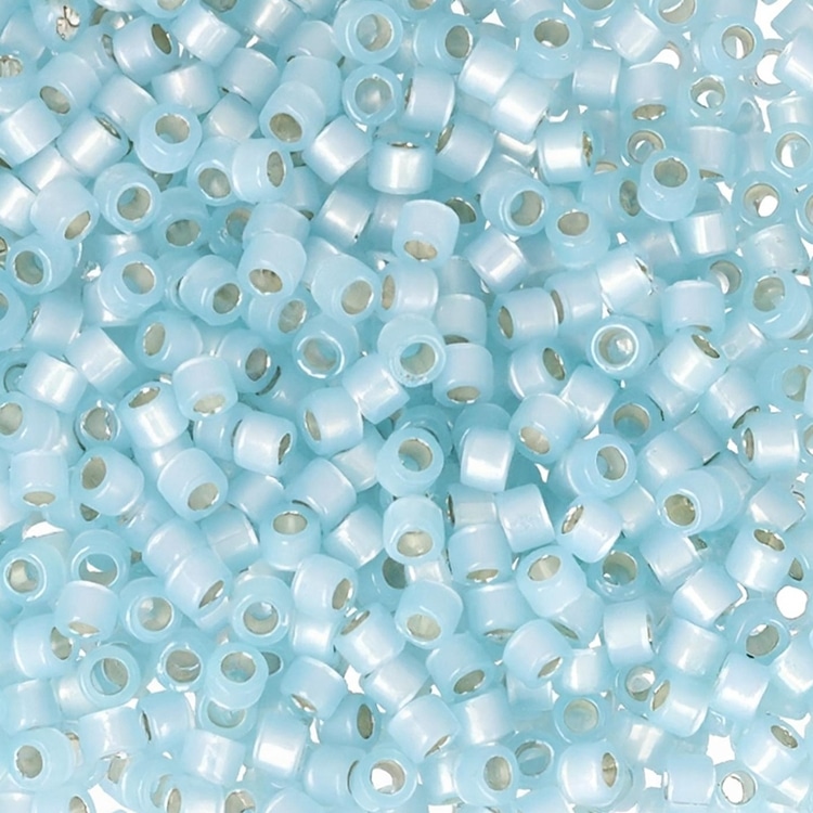 DB0628 Miyuki Delica Seed Beads 11/0 Silver Lined Lt Aqua Alabaster