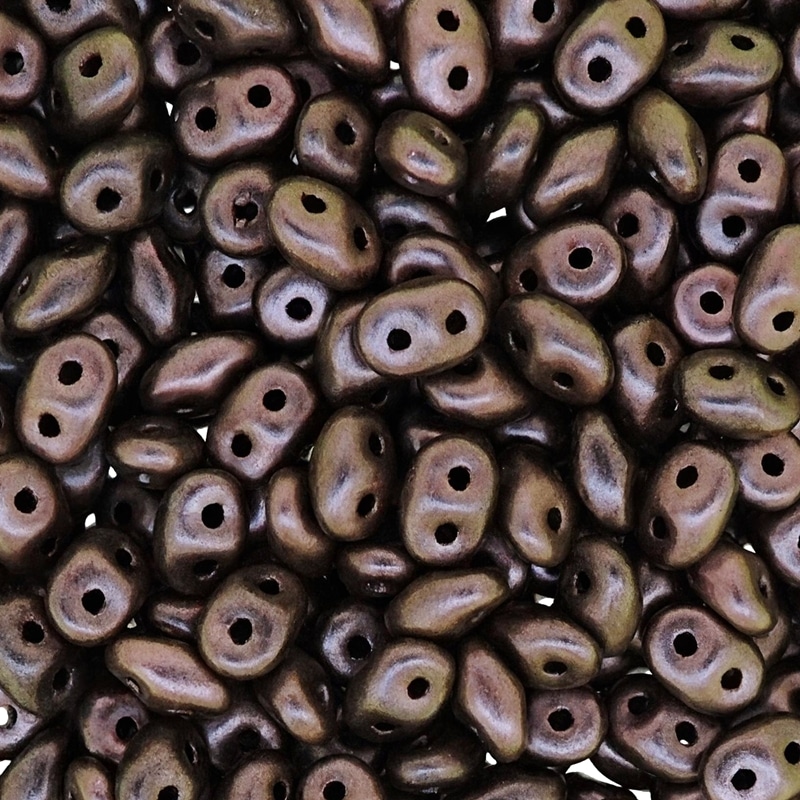 SuperDuo Beads Two-hole 5×2.5mm Polychrome Copper Ombre 22.5GM