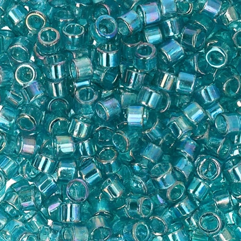 DB1248 Miyuki Delica Seed Beads 11/0 Transparent Caribbean Teal AB 7.2GM