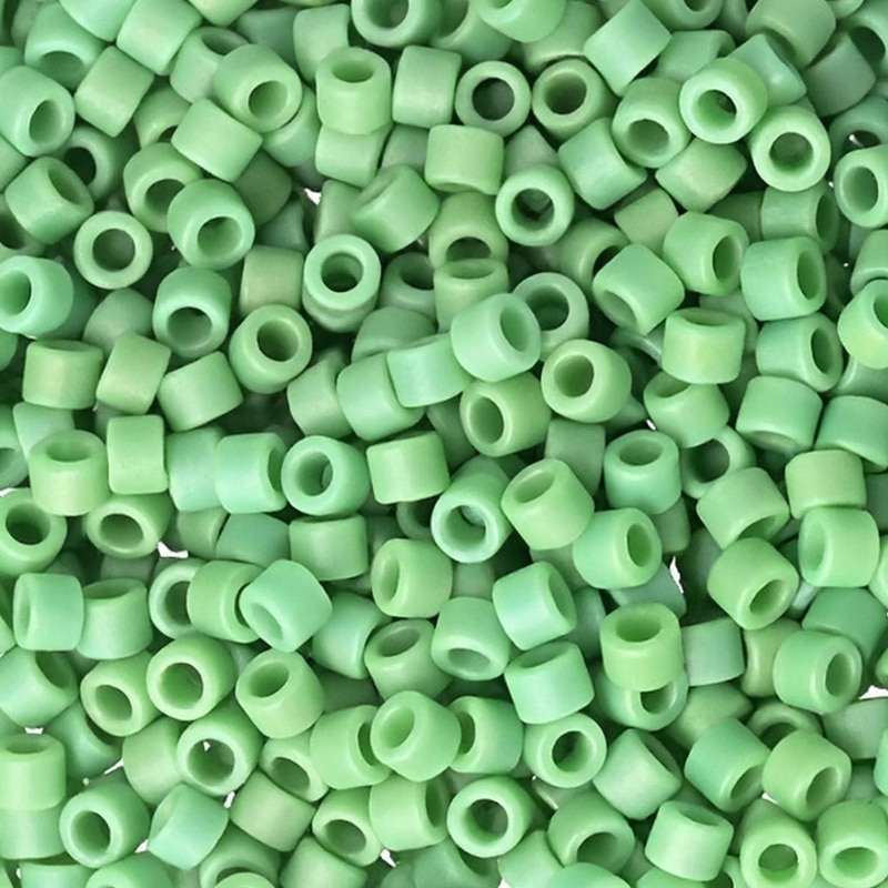 DB0877 Miyuki Delica Seed Beads 11/0 Matte Opaque Green AB 6.8GM