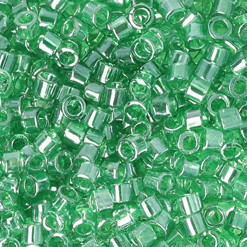 DB1889 Miyuki Delica Seed Beads 11/0 Transparent Green Luster 7.2GM