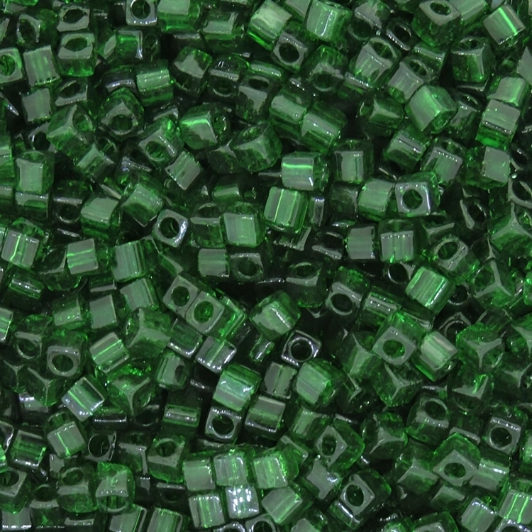Miyuki Square Seed Beads 1.8mm Transparent Dark Green 8.2GM