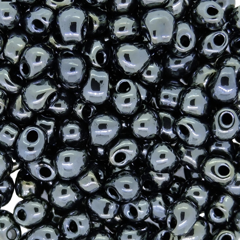 Miyuki Drop Beads 3.4mm 9GM Metallic Hematite