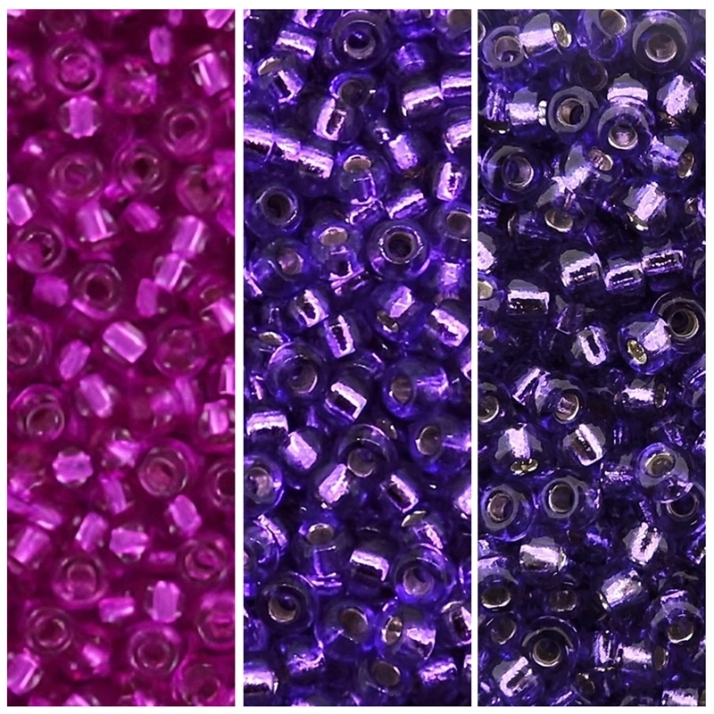 Set of 3 Colors 72GM – Miyuki Round Seed Beads Size 11/0 Magenta Muse Collection