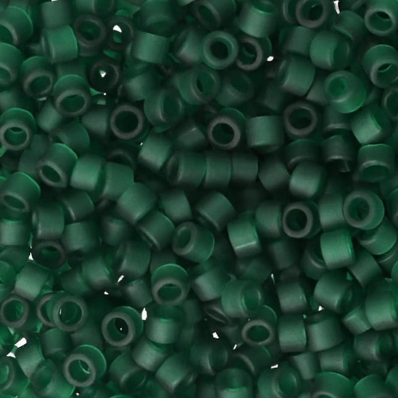 DB0767 Miyuki Delica Beads Size 11/0 Matte Transparent Forest Green 7.2GM