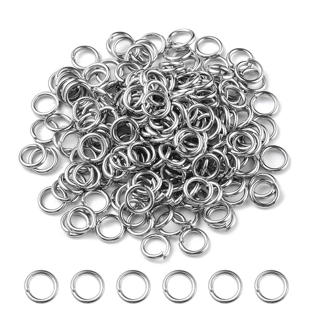Stainless Steel Open Jump Rings 5mm Round 200pcs