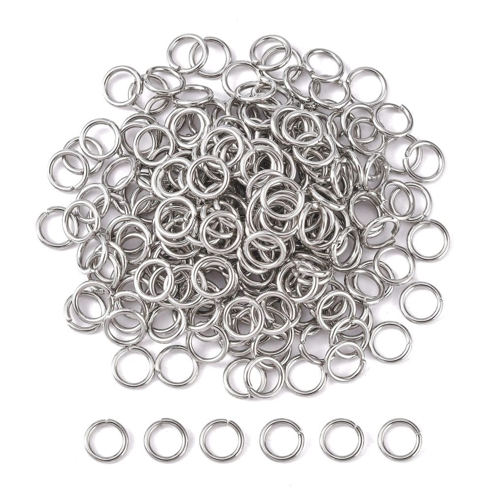 Stainless Steel Open Jump Rings 8mm Round Tarnish Resistant 50pcs