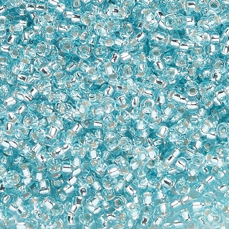 Miyuki Round Seed Beads Size 15/0 Silver Lined Aqua