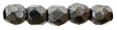 Fire Polished Faceted 2mm Round Beads 50pcs – Hematite