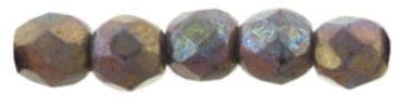 Fire Polished Faceted 2mm Round Beads 50pcs – Oxidized Bronze