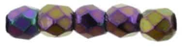 Fire Polished Faceted 2mm Round Beads 50pcs – Purple Iris