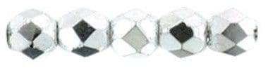 Fire Polished Faceted 2mm Round Beads 50pcs – Silver
