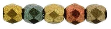 Fire Polished Faceted 2mm Round Beads 50pcs – Matte Metallic Bronze iris