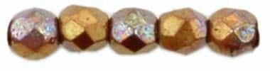 Fire Polished Faceted 2mm Round Beads 50pcs – Bronze Lustered Red