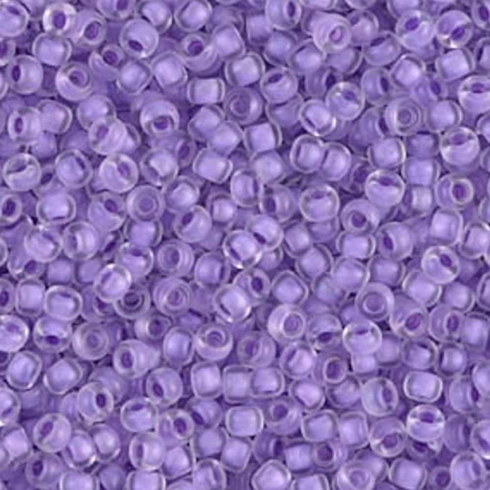 Miyuki Round Seed Beads Size 11/0 Semi-matte Lilac Lined Crystal