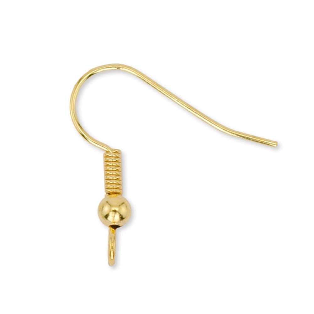 Beadalon Ear Wires Classic Ball and Spring Gold Plated, 16 pcs