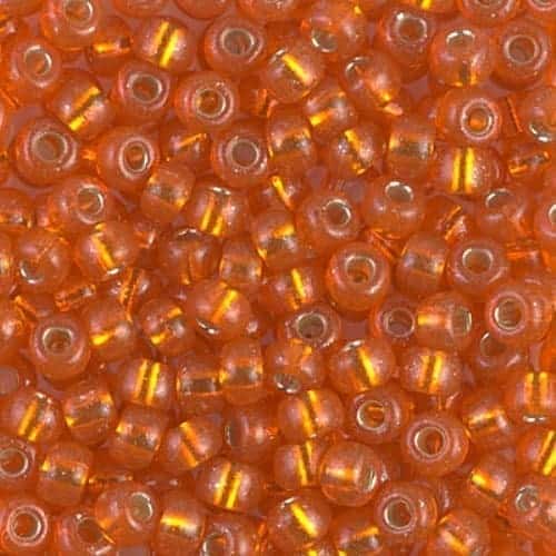 Miyuki Round Seed Beads 6/0 Silver Lined Orange 20GM