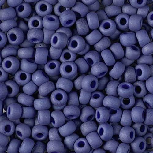 Miyuki Round Seed Beads 6/0 Matte Opaque Cobalt Luster 20GM 6-2075