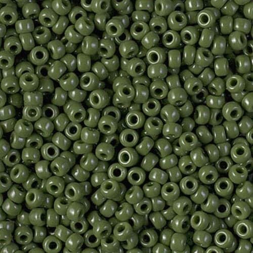 Miyuki Round Seed Beads Size 8/0 Opaque Avocado Green 24GM