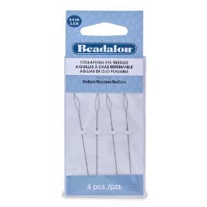 Beadalon Collapsible Eye Needles 2.5-Inch Medium 4pcs/Pack