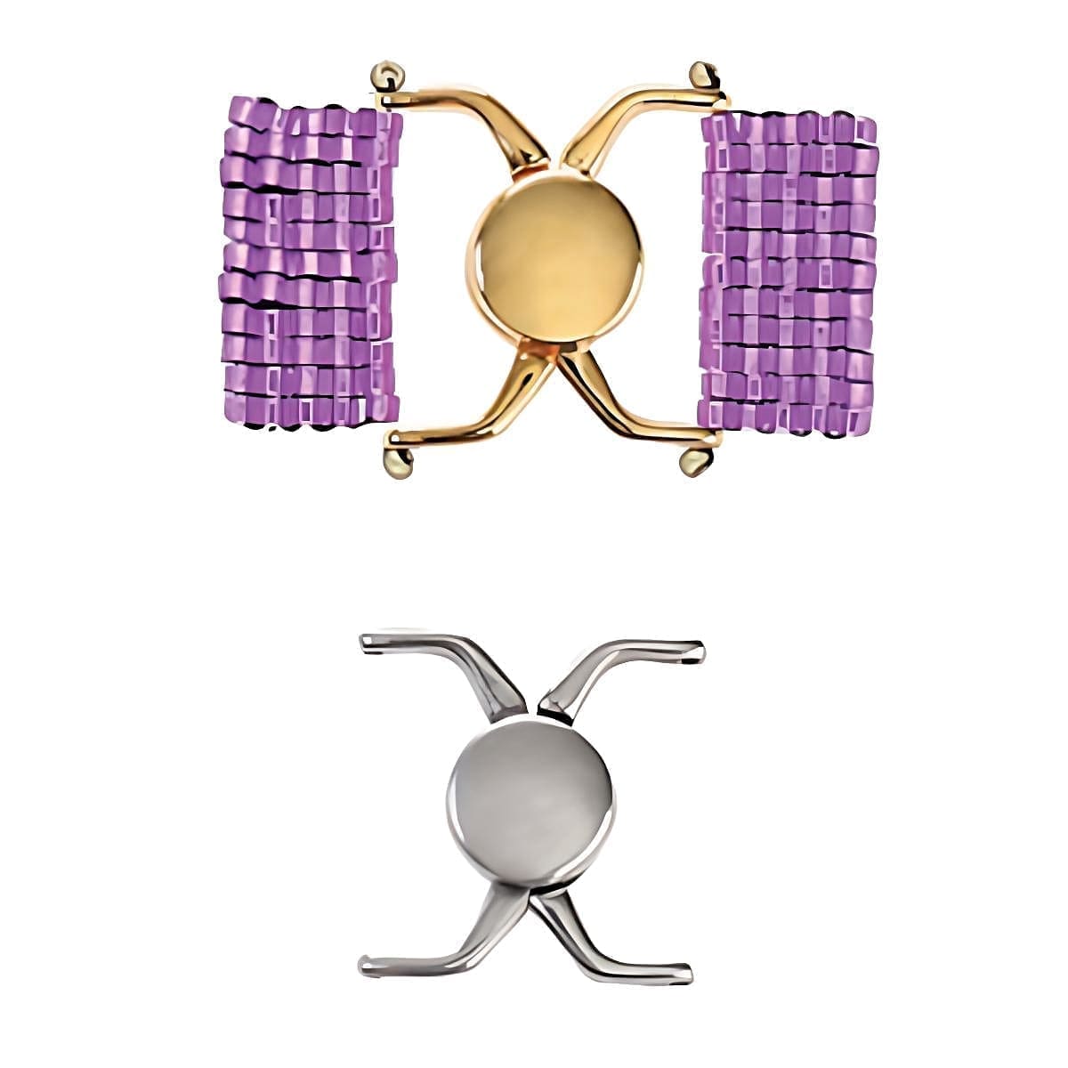 Cymbal Magnetic Clasp Kissamos II for Delica Beads Antique Silver