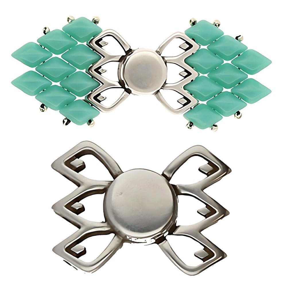 Cymbal Magnetic Clasp Fylakopi III for GemDuo Beads Antique Silver