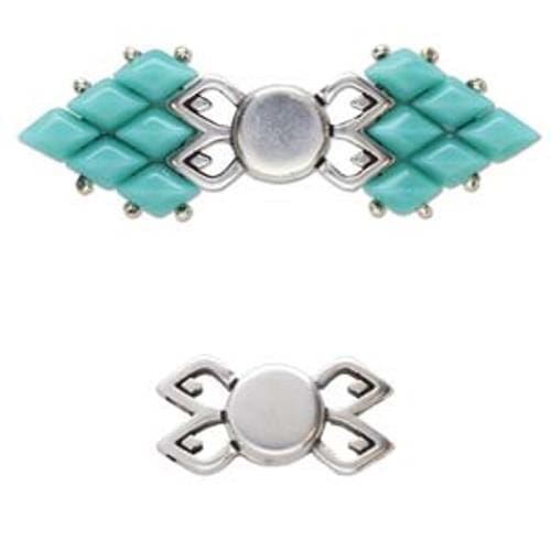 Cymbal Magnetic Clasp Fylakopi II for GemDuo Beads Antique Silver