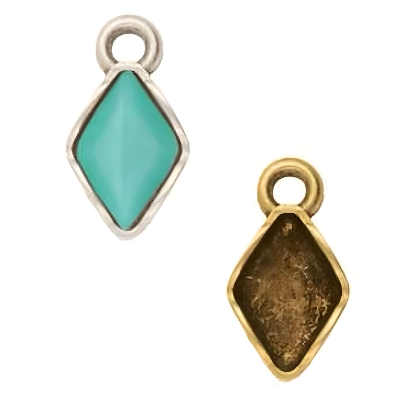 Cymbal Pendant Setting 4pcs Zenia for GemDuo Beads Antique Brass