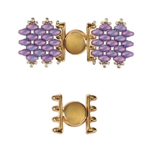 Cymbal Magnetic Clasp Ateni IV for SuperDuo Beads 24K Gold Plated