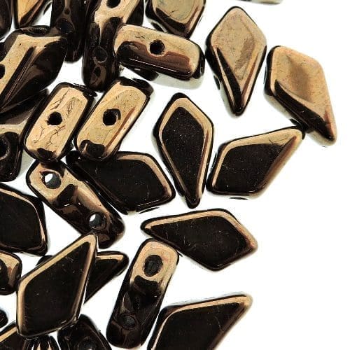 Kite Beads 2-Hole 9x5mm 9GM – Jet Dark Bronze