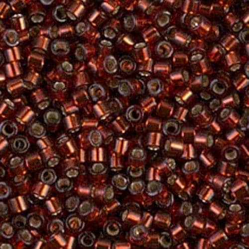 DB1202 Miyuki Delica Seed Beads 11/0 Silver Lined Dark Cranberry Red 7.2GM