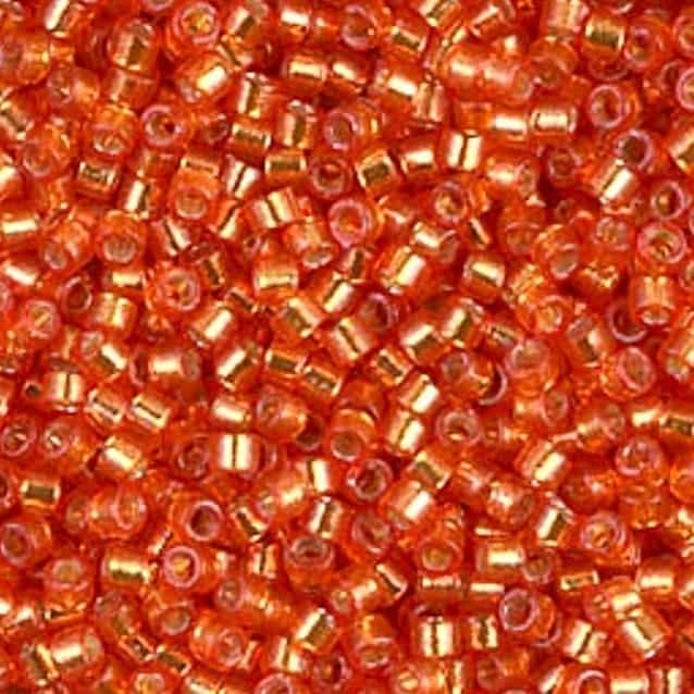 DB2158 Miyuki Delica Seed Beads 11/0 Duracoat Silver Lined Clementine 7.2GM