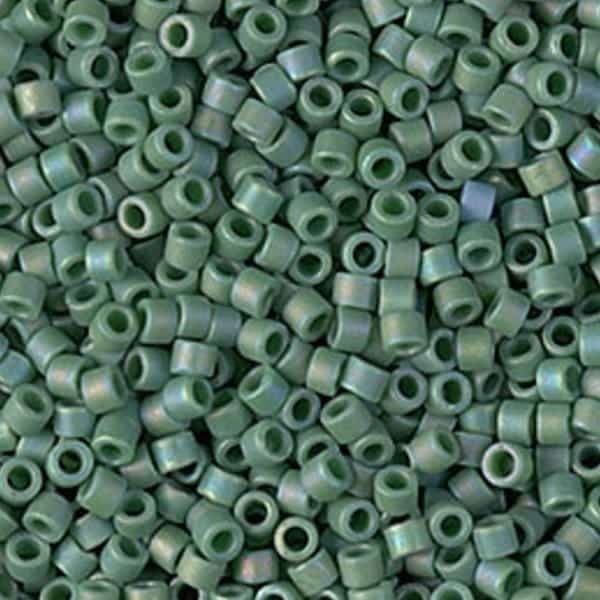 DB2311 Miyuki Delica Seed Beads 11/0 Frosted Opaque Glazed Rainbow Green 7GM